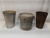 Old Galvanized Farm Bucket + Maple Syrup Buckets