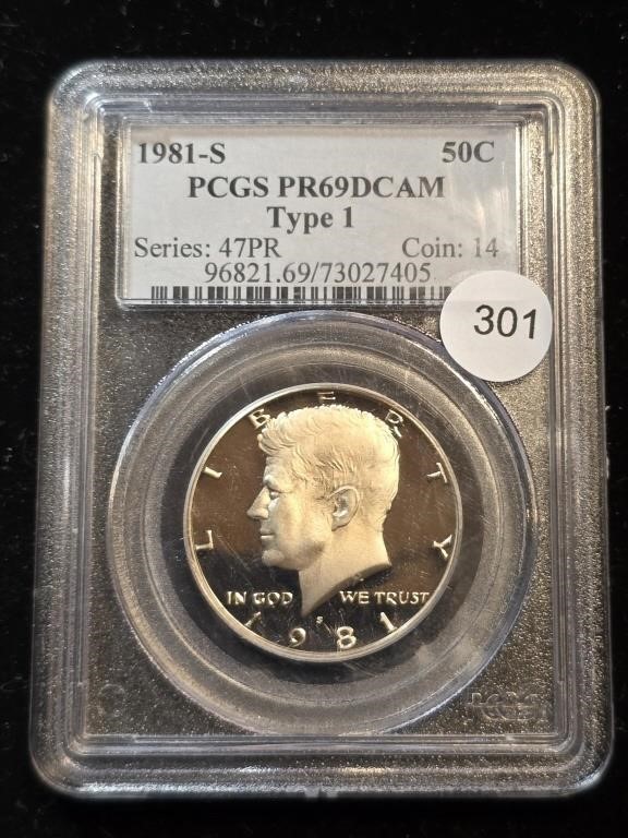 1981S Kennedy Half Dollars PCGS PR69DCAM Type 1