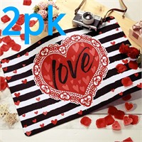 2pk 15.7x23.6 Valentine's Doormat Rug  Non Slip