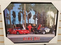 Dial 911 Framed Vintage Poster