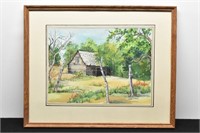 Old Cabin in the Woods Print by Louise Allen