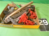 Flat Of Tools With Red Clamps & Hammer