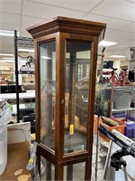 SLIM PROFILE CURIO CABINET W 4 GLASS SHELVES