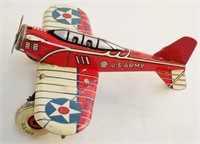 Marx Tin Wind-Up US Army Airplane