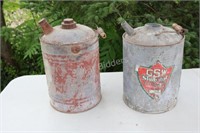 Vintage GSW Slow Dipt Galvanized Gas Can 1 Gallon