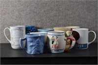 Lot of 9 Assorted Mugs - Ceramic & Porcelain