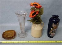 3-Vases & 1-Ash Tray