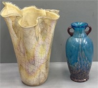 2 Art Glass Vases including Dale Tiffany