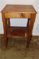 Vintage Wooden Telephone Stand with Drawer (needs