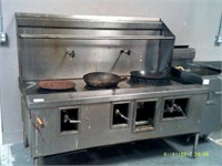 Stainless 72" Heavy Duty 3 Burner Wok Range