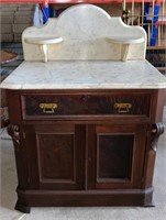 Marble Top Washstand (31"W x 18.5"D x 43"H).
