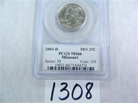 2003-D Missouri Quarter PCGS Graded MS66