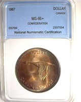 1967 Dollar NNC MS66+ Confederation