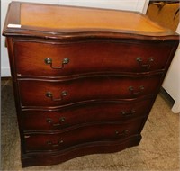 Mahogany serpentine, front bachelors chest