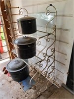 Wrought Iron & Glass Plant Stand
