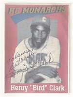 Pirates baseball player Henry Clark signed card