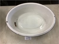 White with blue-rim oval basin