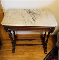 Antique marble top side table, with one large