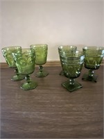 3 Bartlett Collins water goblets and 3 Indiana