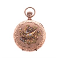 A Lady's Tri Color 14K Gold Waltham Pocket Watch