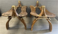 (2) Egyptian Camel Saddle Seats