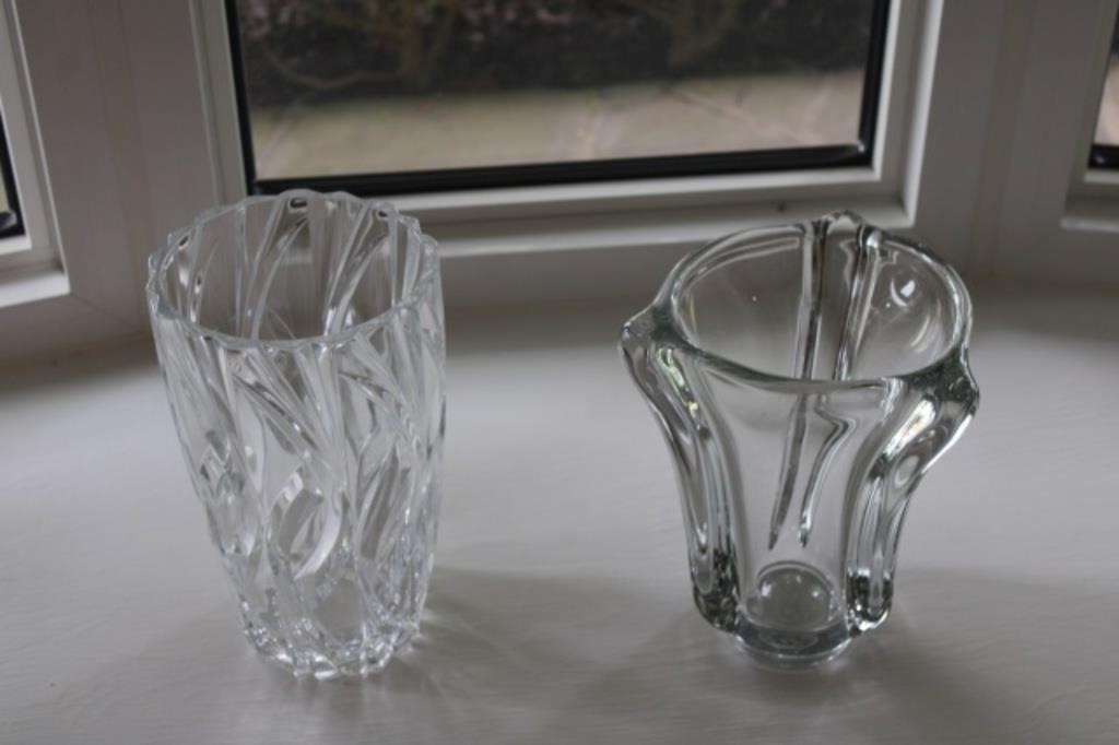 2 Lead Crystal Vases