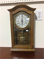 WENDT'S JEWELLERS OAK CASE PENDULUM WALL CLOCK