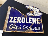 Zerolene Oils & Greases 2 Sided Sign