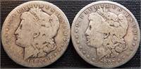 1880-O & 1882 Morgan Silver Dollars