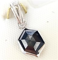 $1600 14K  Black Diamond(1.13ct) Pendant