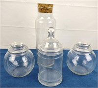 Small Glass Jars w/ Lids/Cork (4)
