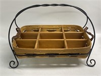 Peterboro Basket Co. w/ Woven Leather Handles,