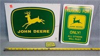 John Deere Tin Sign, Parking Poster, & Badge