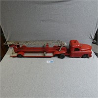 Structo Pressed Steel Fire Ladder Truck Toy