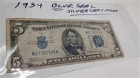 1934 Blue Seal $5