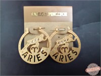 14K Gold-Filled Aries Zodiac Disc Earrings