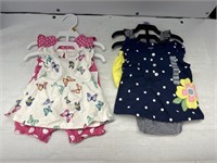 Sizes new born- 3m babies dresses and onesies new