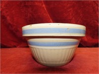 Antique Blue band yellow ware mixing bowl.