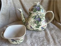 Vintage Arthur Wood Ceramic Teapot & Cup