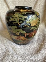 Vintage Otagiri Japan Black Vase