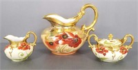 3 pieces of Pickard / Limoges pitcher, sugar &