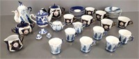 Group of antique blue & white doll dishes inc.