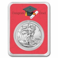 2023 1 Oz Silver Eagle Red " Congrats Grad " Car