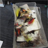 BOX OF FISHING FLIES