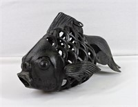 Cast Iron Fish Candle Holder / Garden Lantern