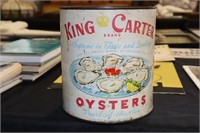 King Carter Brand One Gallon Oyster Can "Pearl of