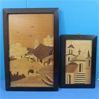 Vintage Marquetry Framed Art