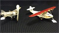 Lot of 2 Toy Airplanes Including Wind Up Wo