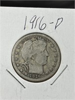 1916 D Barber Silver Quarter