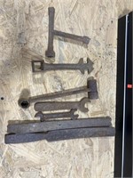 Antique wrench’s, chisels, double socket, gas key